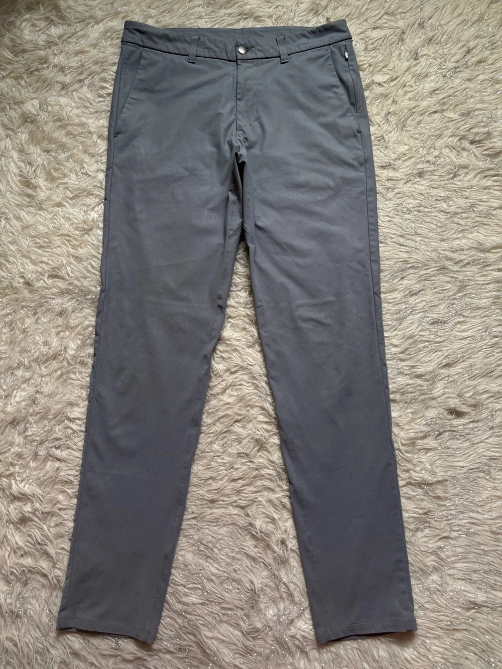 Lululemon Athletica Men's Gray Slim-Fit Stretch Warpstreme Pants Size 32